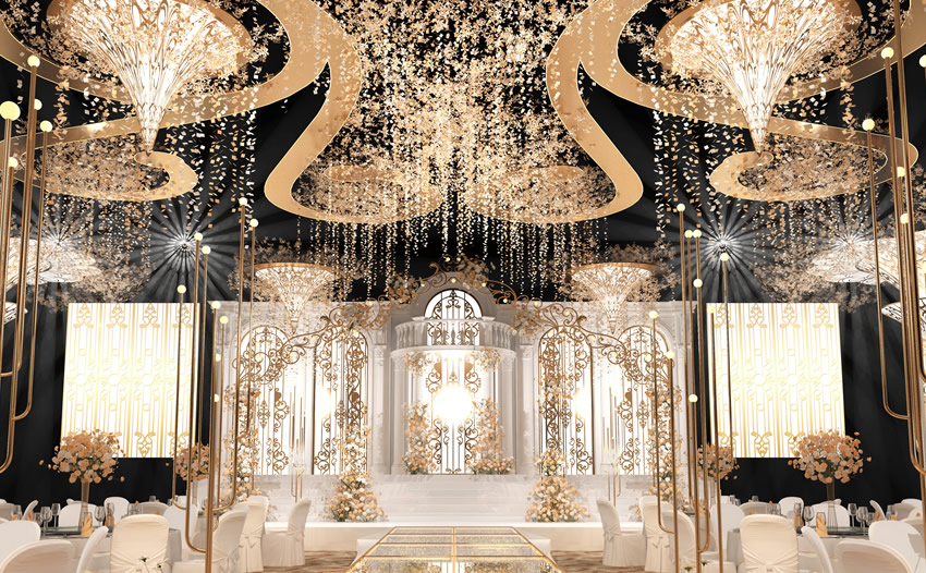 富阳花木兰喜事汇金色大厅效果展示